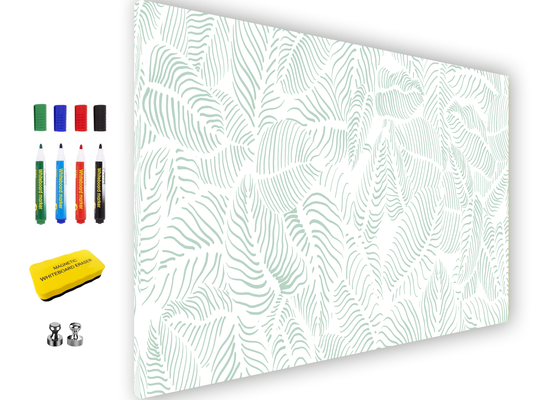 Concept Crystal ® 2-in-1 Magnetic Metal Whiteboard & Bulletin Board – Strong Magnet Board with Dry-Erase Surface for Notes, Schedules, & Photos – Ideal for Home & Office : Abstract leave background