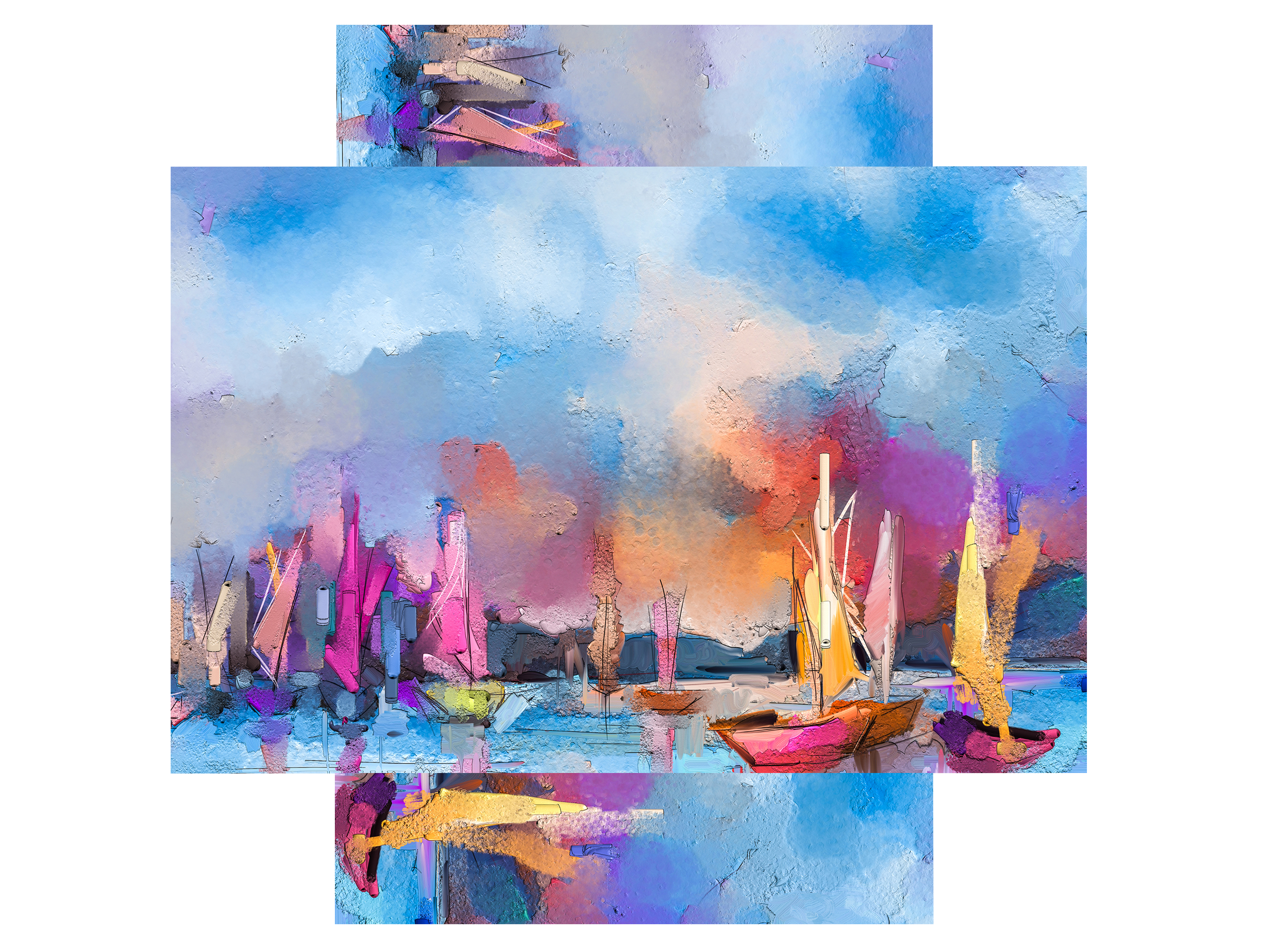 Magnetic Metal Board – Dry-Erase Wall Board & Strong Magnet Bulletin Board for Offices, Homes & Classrooms – Modern & Durable Wall Organizer : Impressionist seascape