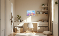 Magnetic Metal Board – Dry-Erase Wall Board & Strong Magnet Bulletin Board for Offices, Homes & Classrooms – Modern & Durable Wall Organizer : Impressionist seascape