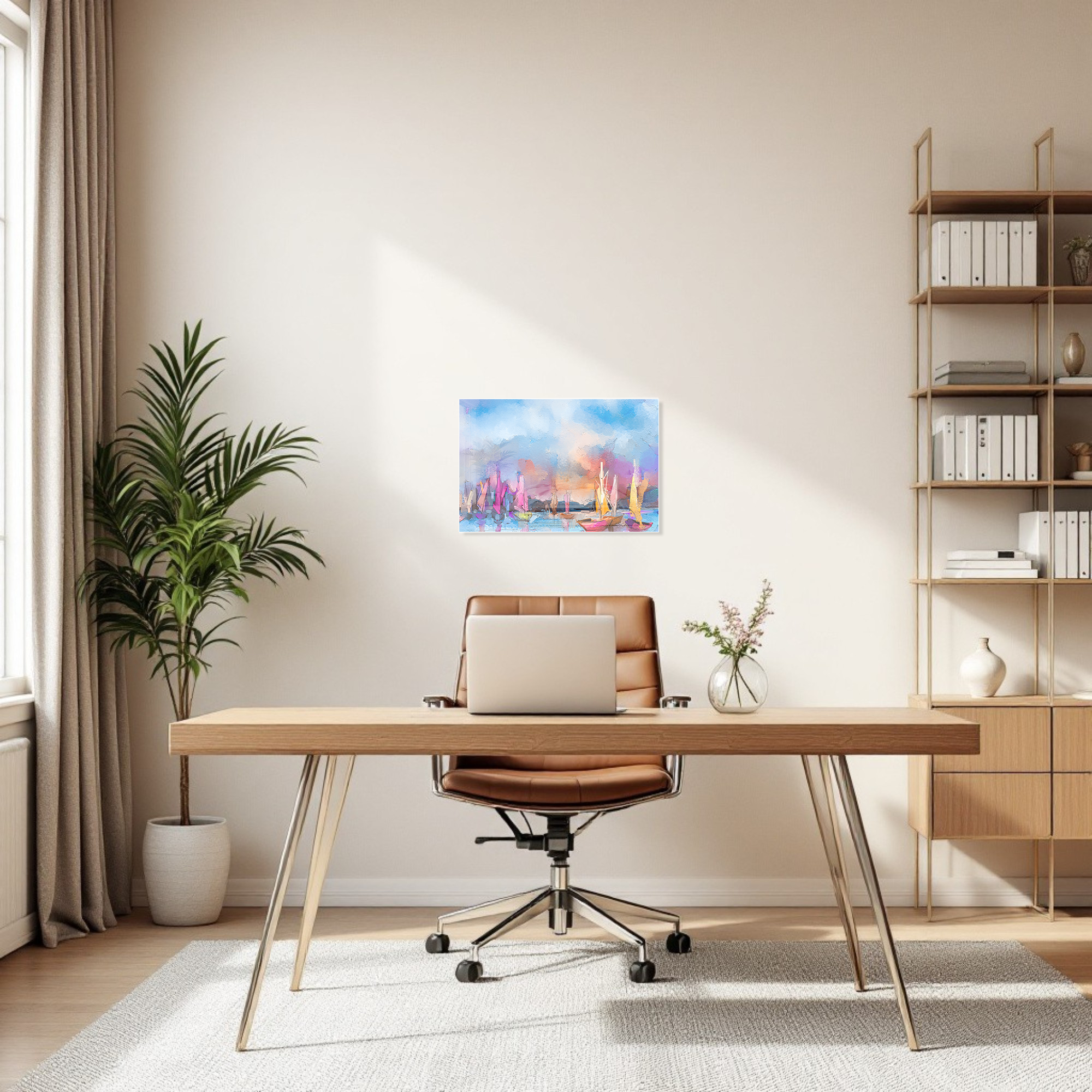 Magnetic Metal Board – Dry-Erase Wall Board & Strong Magnet Bulletin Board for Offices, Homes & Classrooms – Modern & Durable Wall Organizer : Impressionist seascape