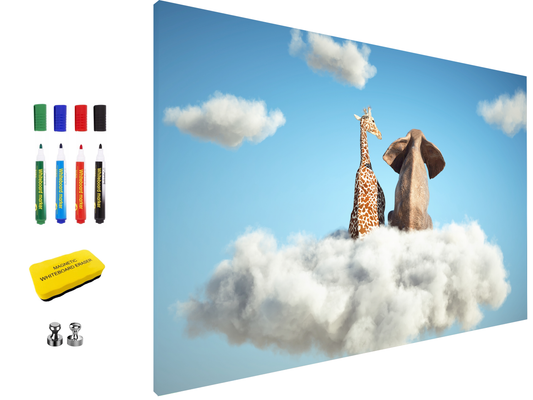 Magnetic Metal Board – Dry-Erase Wall Board & Strong Magnet Bulletin Board for Offices, Homes & Classrooms – Modern & Durable Wall Organizer : Cloud of Friendship