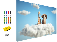 Magnetic Metal Board – Dry-Erase Wall Board & Strong Magnet Bulletin Board for Offices, Homes & Classrooms – Modern & Durable Wall Organizer : Cloud of Friendship