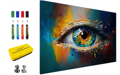 Magnetic Metal Board – Dry-Erase Wall Board & Strong Magnet Bulletin Board for Offices, Homes & Classrooms – Modern & Durable Wall Organizer : Multicolored Eye