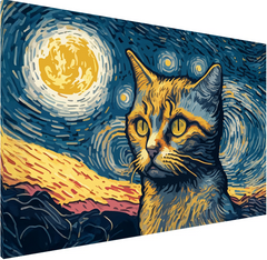Magnetic Metal Board – Dry-Erase Wall Board & Strong Magnet Bulletin Board for Offices, Homes & Classrooms – Modern & Durable Wall Organizer : Van Gogh's Cat