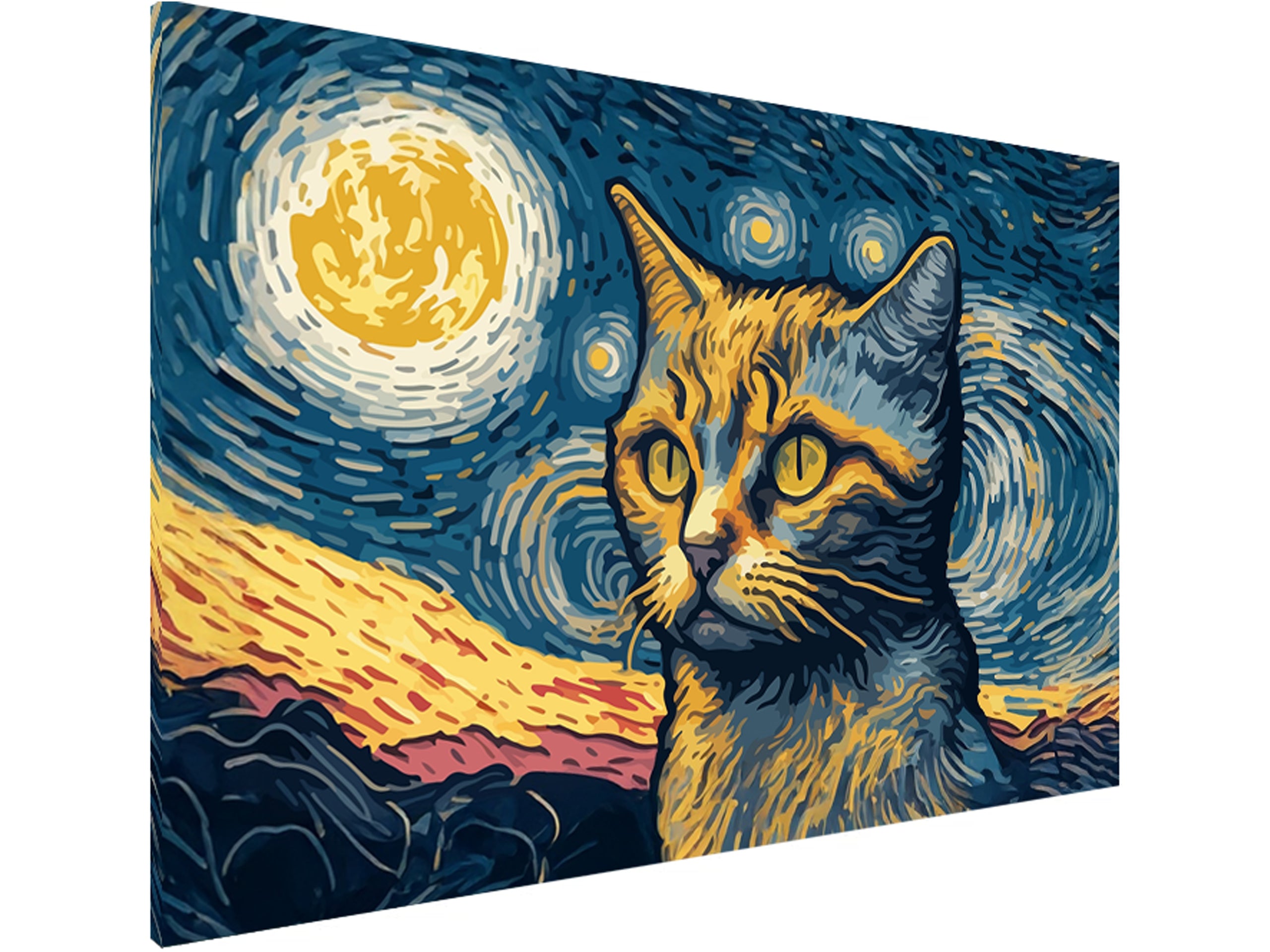 Magnetische Metalltafel – Trocken abwischbare Wandtafel und starke Magnet-Pinnwand für Büros, Zuhause und Klassenzimmer – Moderner und langlebiger Wand-Organizer: Van Goghs Katze