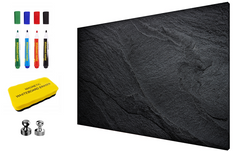 Magnetic Metal Board – Dry-Erase Wall Board & Strong Magnet Bulletin Board for Offices, Homes & Classrooms – Modern & Durable Wall Organizer : Dark granite