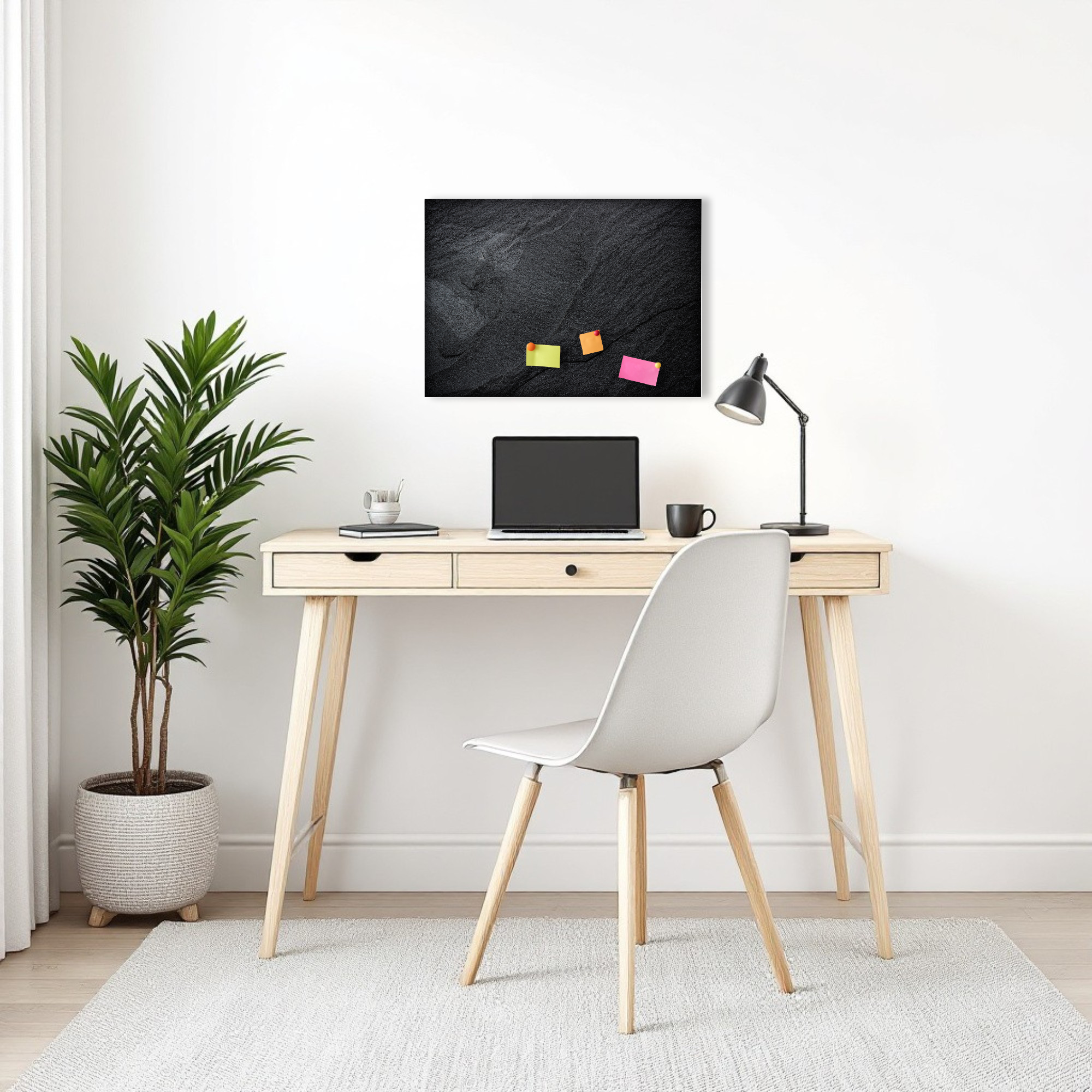 Magnetic Metal Board – Dry-Erase Wall Board & Strong Magnet Bulletin Board for Offices, Homes & Classrooms – Modern & Durable Wall Organizer : Dark granite