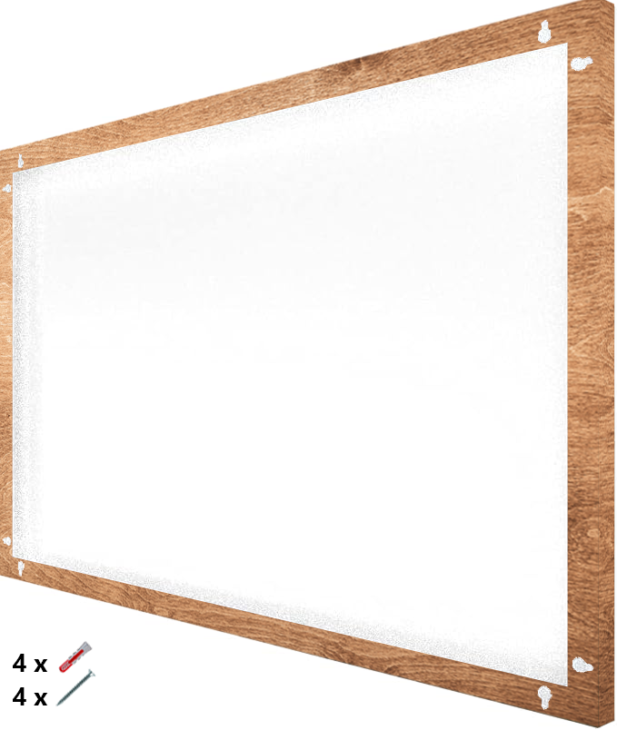 Magnetic Metal Board – Dry-Erase Wall Board & Strong Magnet Bulletin Board for Offices, Homes & Classrooms – Modern & Durable Wall Organizer : Light wood panel
