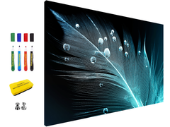 Magnetic Metal Board – Dry-Erase Wall Board & Strong Magnet Bulletin Board for Offices, Homes & Classrooms – Modern & Durable Wall Organizer : Feather water drops