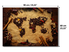 Magnetic Metal Board – Dry-Erase Wall Board & Strong Magnet Bulletin Board for Offices, Homes & Classrooms – Modern & Durable Wall Organizer : Coffee world map