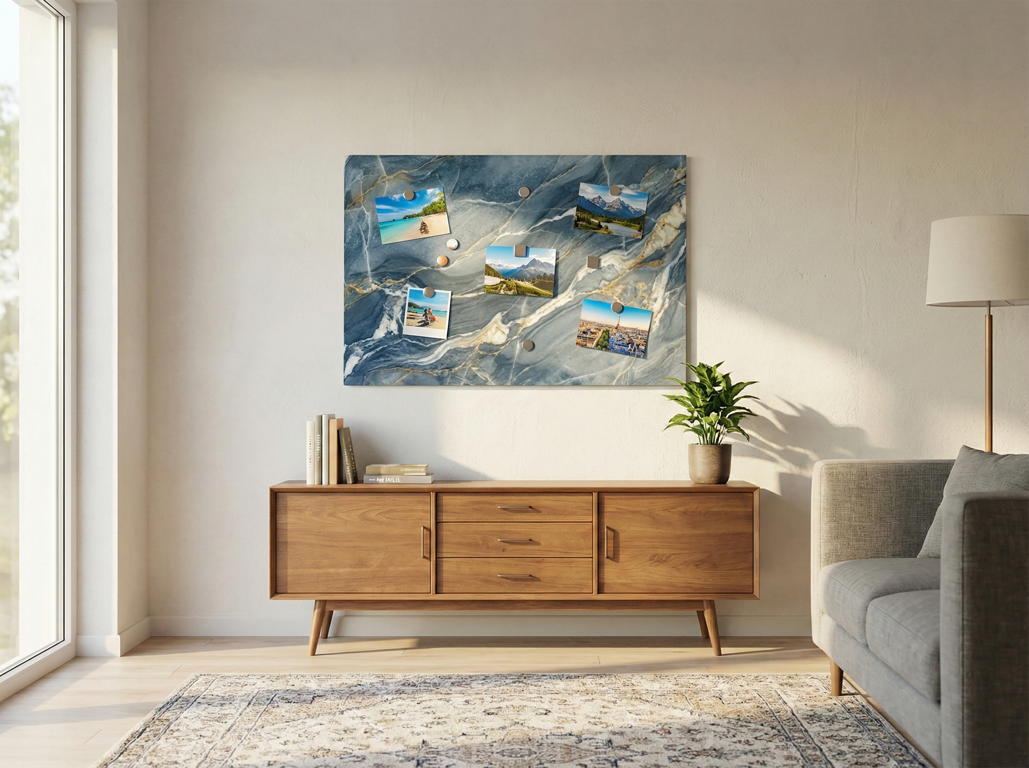 Magnetische Metalltafel – Trocken abwischbare Wandtafel und starke Magnet-Pinnwand für Büros, Zuhause und Klassenzimmer – Moderner und langlebiger Wand-Organizer: Gemalte Katze