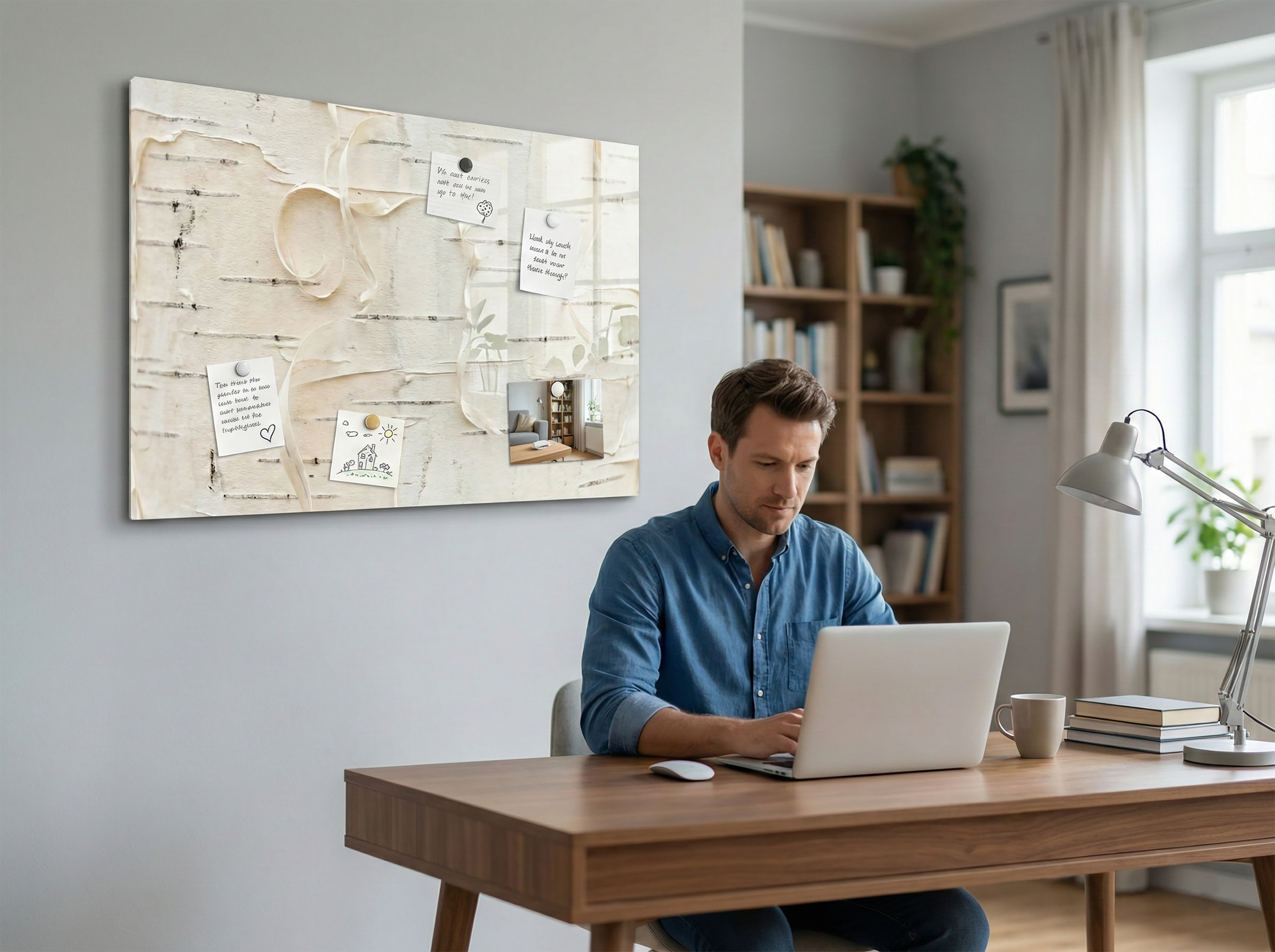 Magnetische Metalltafel – Trocken abwischbare Wandtafel und starke Magnet-Pinnwand für Büros, Zuhause und Klassenzimmer – Moderner und langlebiger Wand-Organizer: Gemalte Katze