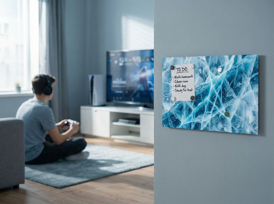 Magnetische Metalltafel – Trocken abwischbare Wandtafel und starke Magnet-Pinnwand für Büros, Zuhause und Klassenzimmer – Moderner und langlebiger Wand-Organizer: Gemalte Katze