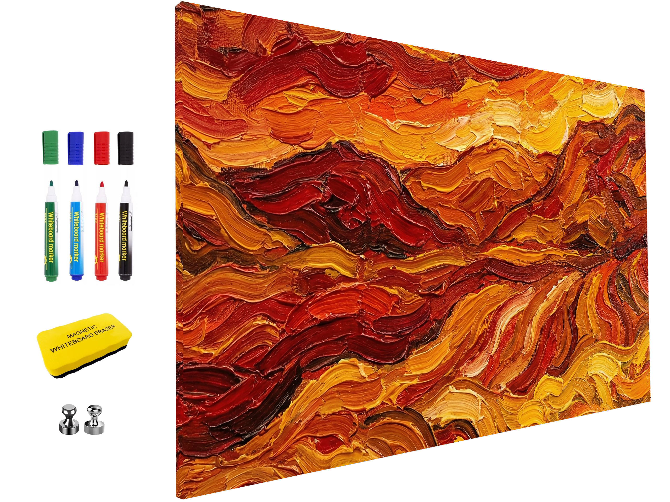 Concept Crystal ® Magnetic Metal Board – Dry-Erase Wall Board & Strong Magnet Bulletin Board for Offices, Homes & Classrooms – Modern & Durable Wall Organizer : Molten Pigment