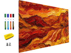 Concept Crystal ® Magnetic Metal Board – Dry-Erase Wall Board & Strong Magnet Bulletin Board for Offices, Homes & Classrooms – Modern & Durable Wall Organizer : Molten Pigment