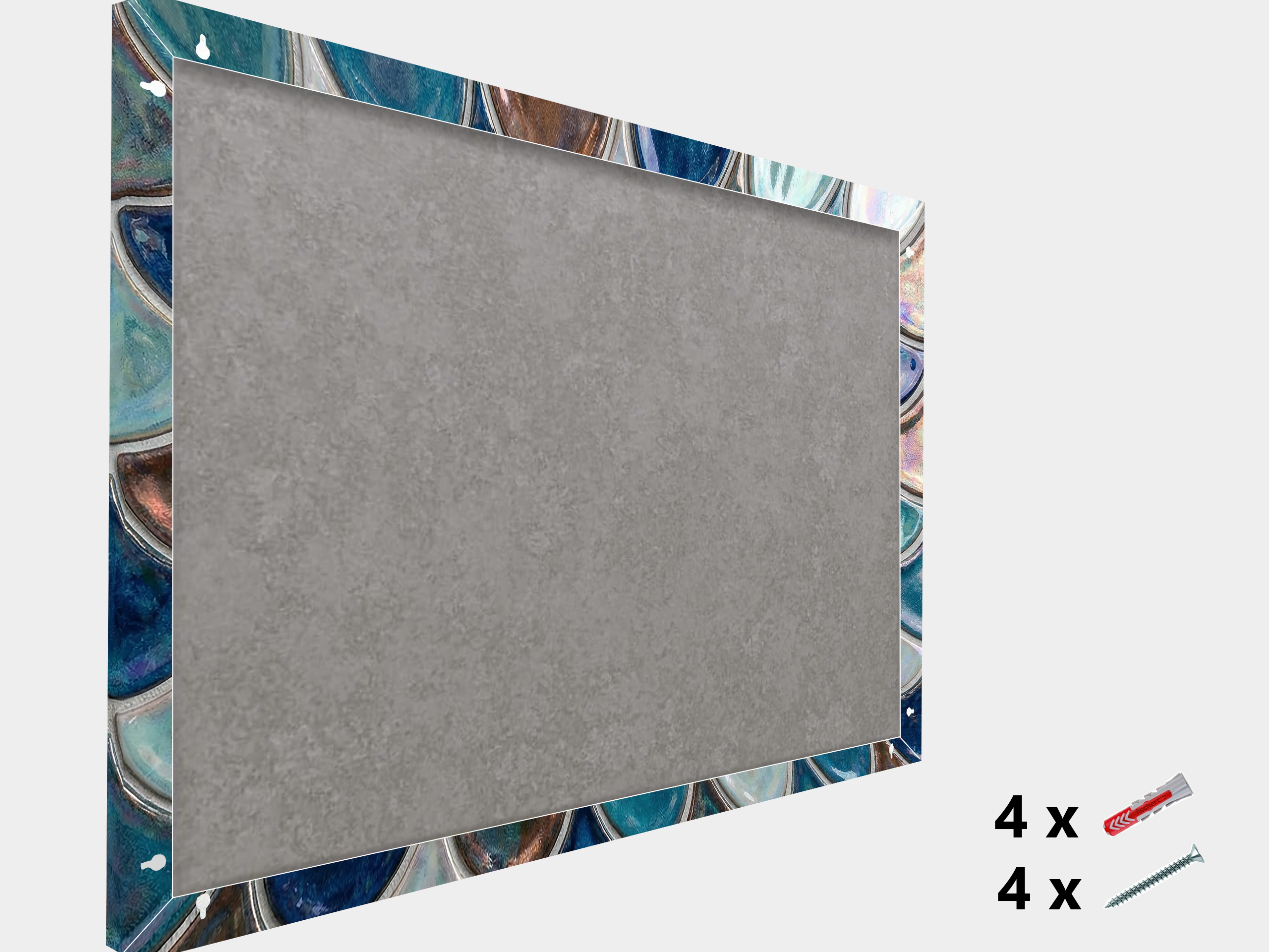 Lavagna Memo Magnetica Industriale Concept Crystal, Pannello in Metallo Cancellabile Resistente