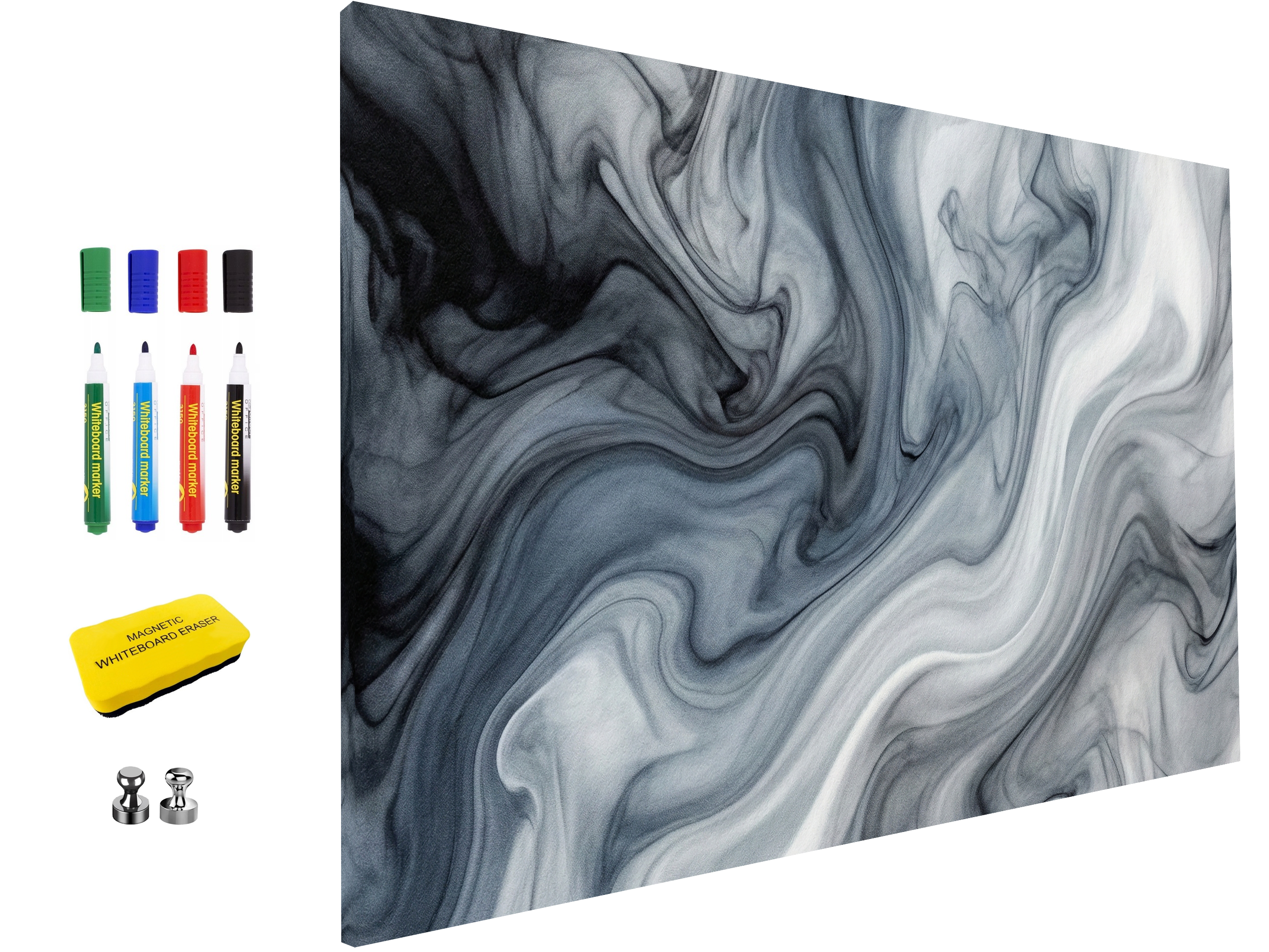 Concept Crystal ® Magnetic Metal Board – Dry-Erase Wall Board & Strong Magnet Bulletin Board for Offices, Homes & Classrooms – Modern & Durable Wall Organizer : Painted Smoke