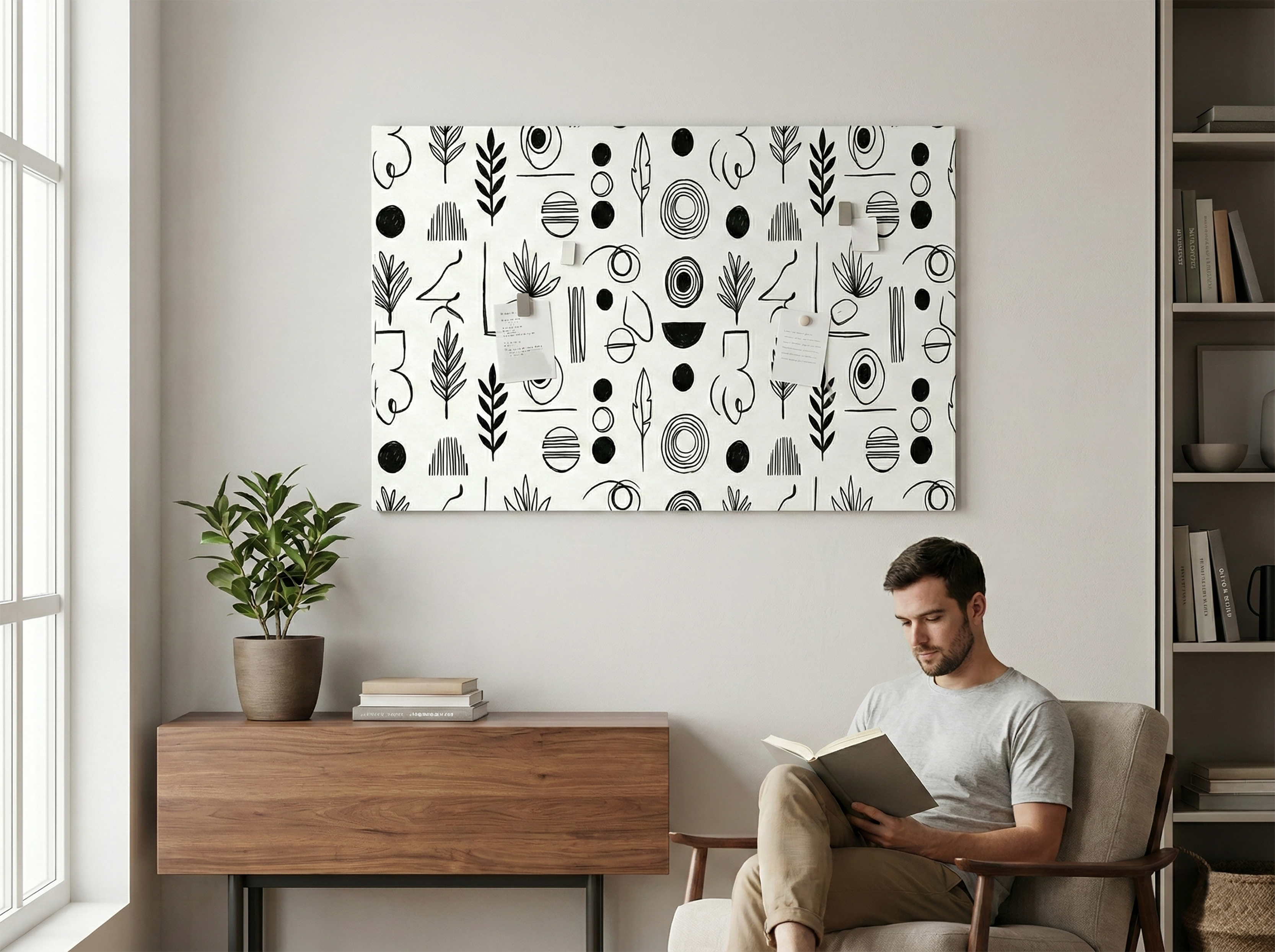 Concept Crystal ® Magnetic Metal Board – Dry-Erase Wall Board & Strong Magnet Bulletin Board for Offices, Homes & Classrooms – Modern & Durable Wall Organizer : Surreal Sketches