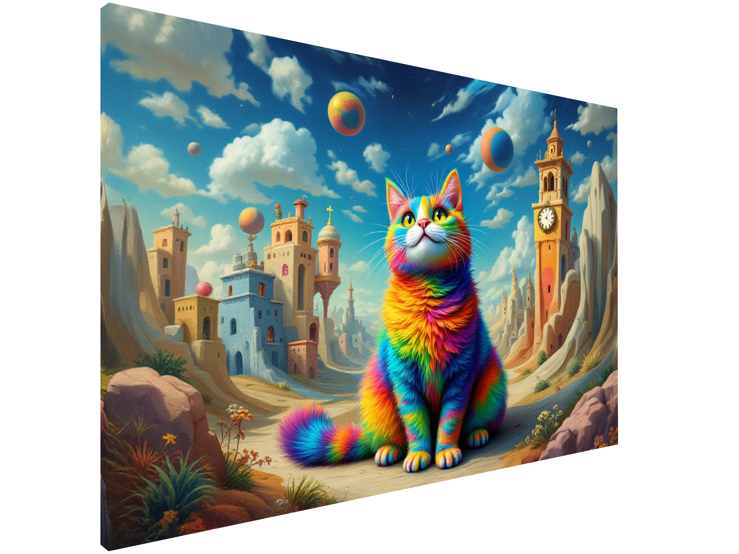 Magnetic Metal Board – Dry-Erase Wall Board & Strong Magnet Bulletin Board for Offices, Homes & Classrooms – Modern & Durable Wall Organizer : Colourful cat 1