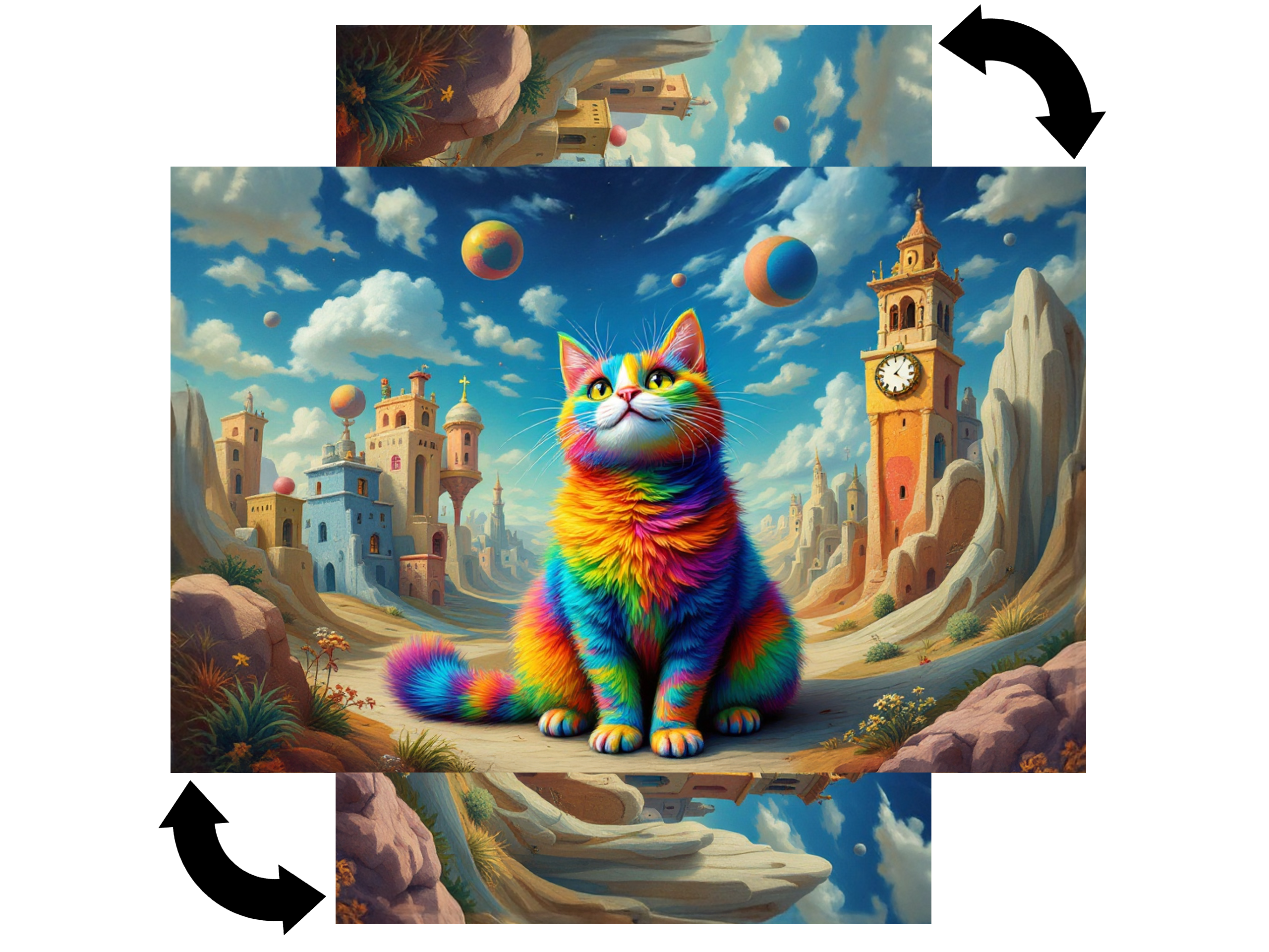 Magnetic Metal Board – Dry-Erase Wall Board & Strong Magnet Bulletin Board for Offices, Homes & Classrooms – Modern & Durable Wall Organizer : Colourful cat 1