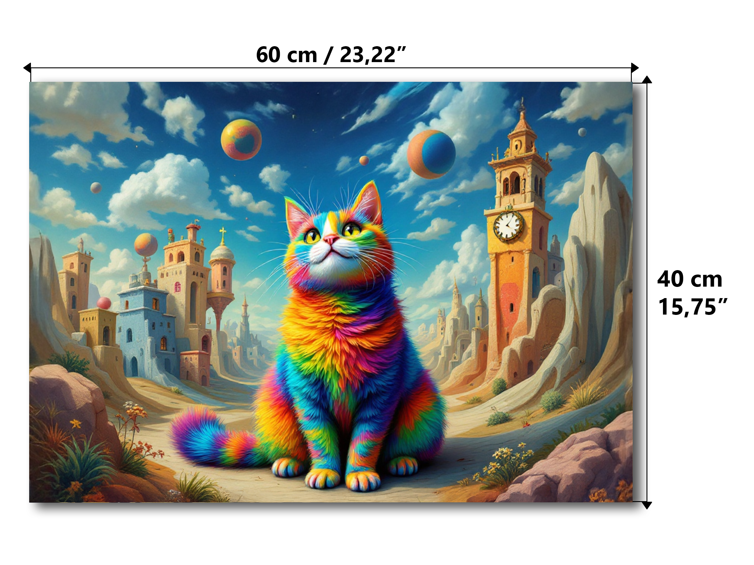 Magnetic Metal Board – Dry-Erase Wall Board & Strong Magnet Bulletin Board for Offices, Homes & Classrooms – Modern & Durable Wall Organizer : Colourful cat 1