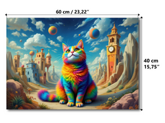 Magnetic Metal Board – Dry-Erase Wall Board & Strong Magnet Bulletin Board for Offices, Homes & Classrooms – Modern & Durable Wall Organizer : Colourful cat 1