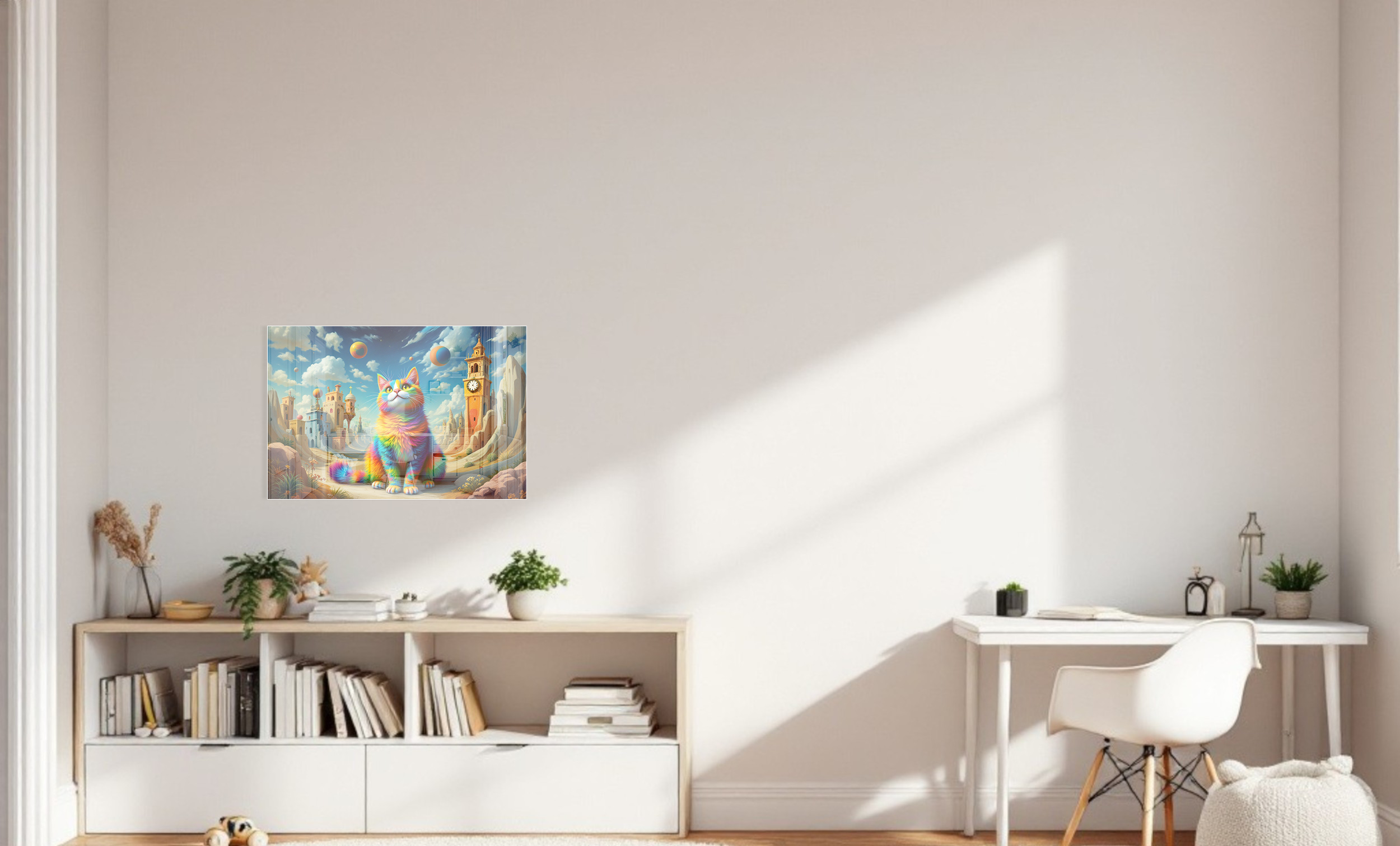 Magnetic Metal Board – Dry-Erase Wall Board & Strong Magnet Bulletin Board for Offices, Homes & Classrooms – Modern & Durable Wall Organizer : Colourful cat 1