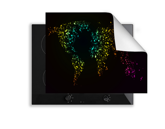 Induction Hob Cover Mat 60x52cm – 3mm Thick PVC Cooker Top Protector – Decorative Water?Resistant Hob Cover with Stylish Modern Designs for Induction & Electric Hobs: Neon World