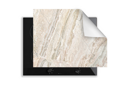 Induction Hob Cover Mat 60x52cm – 3mm Thick PVC Cooker Top Protector – Decorative Water?Resistant Hob Cover with Stylish Modern Designs for Induction & Electric Hobs: Beige breccia marble