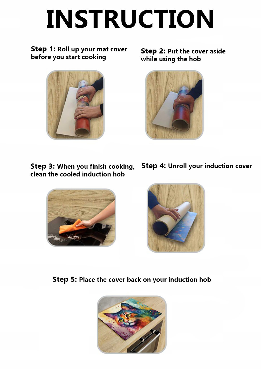 Induction Hob Cover Mat 60x52cm – 3mm Thick PVC Cooker Top Protector – Decorative Water?Resistant Hob Cover with Stylish Modern Designs for Induction & Electric Hobs: Beige breccia marble