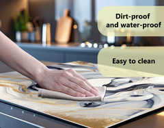 Induction Hob Cover Mat 60x52cm – 3mm Thick PVC Cooker Top Protector – Decorative Water?Resistant Hob Cover with Stylish Modern Designs for Induction & Electric Hobs: Marble Horses
