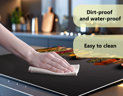 Induction Hob Cover Mat 60x52cm – 3mm Thick PVC Cooker Top Protector – Decorative Water?Resistant Hob Cover with Stylish Modern Designs for Induction & Electric Hobs: Herbs and Spices