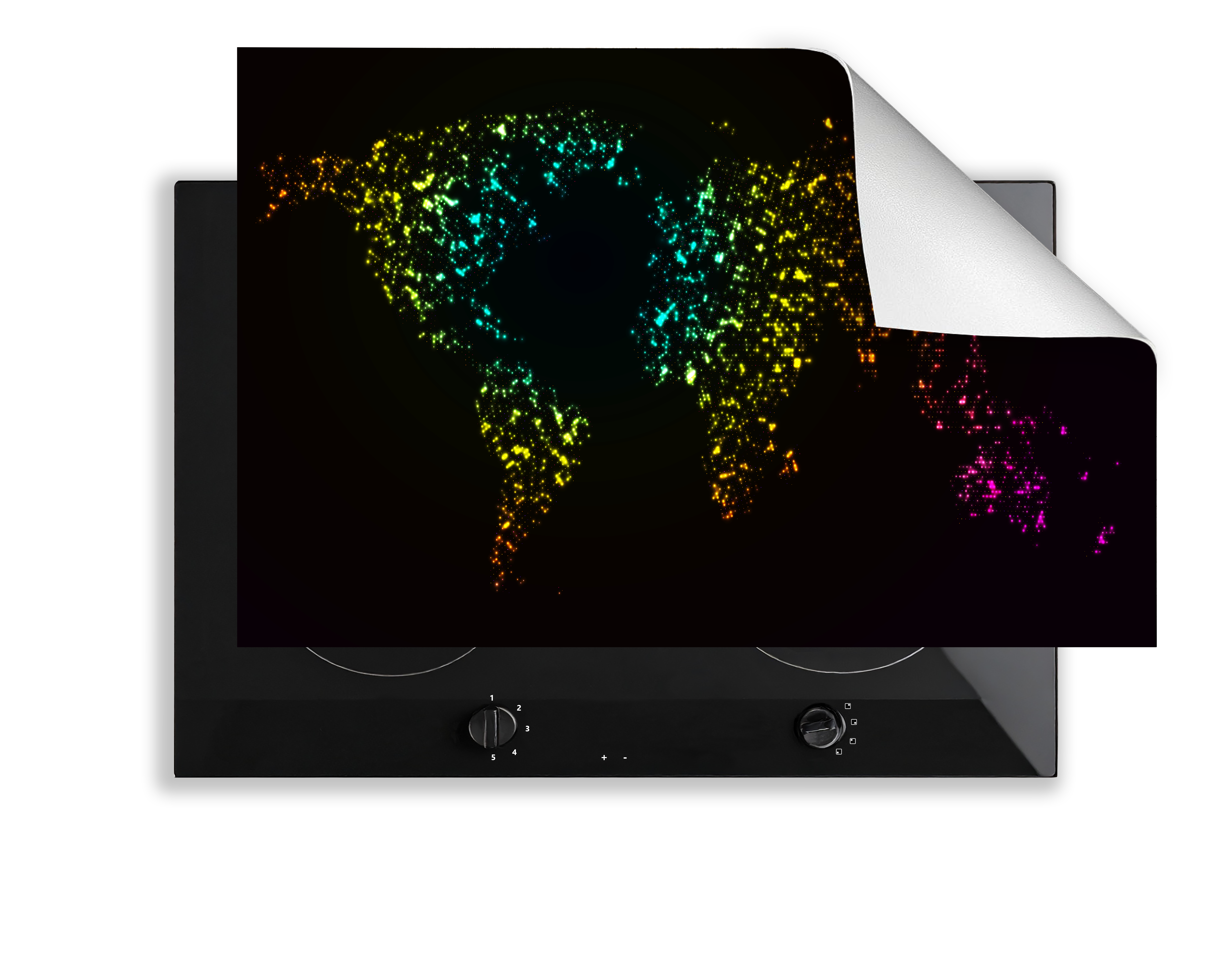 Concept Crystal Induction Hob Cover Mat 80x52cm – 3mm Thick PVC Cooker Top Protector – Decorative Water?Resistant Hob Cover with Modern Designs for Induction & Electric Hobs : Neon World