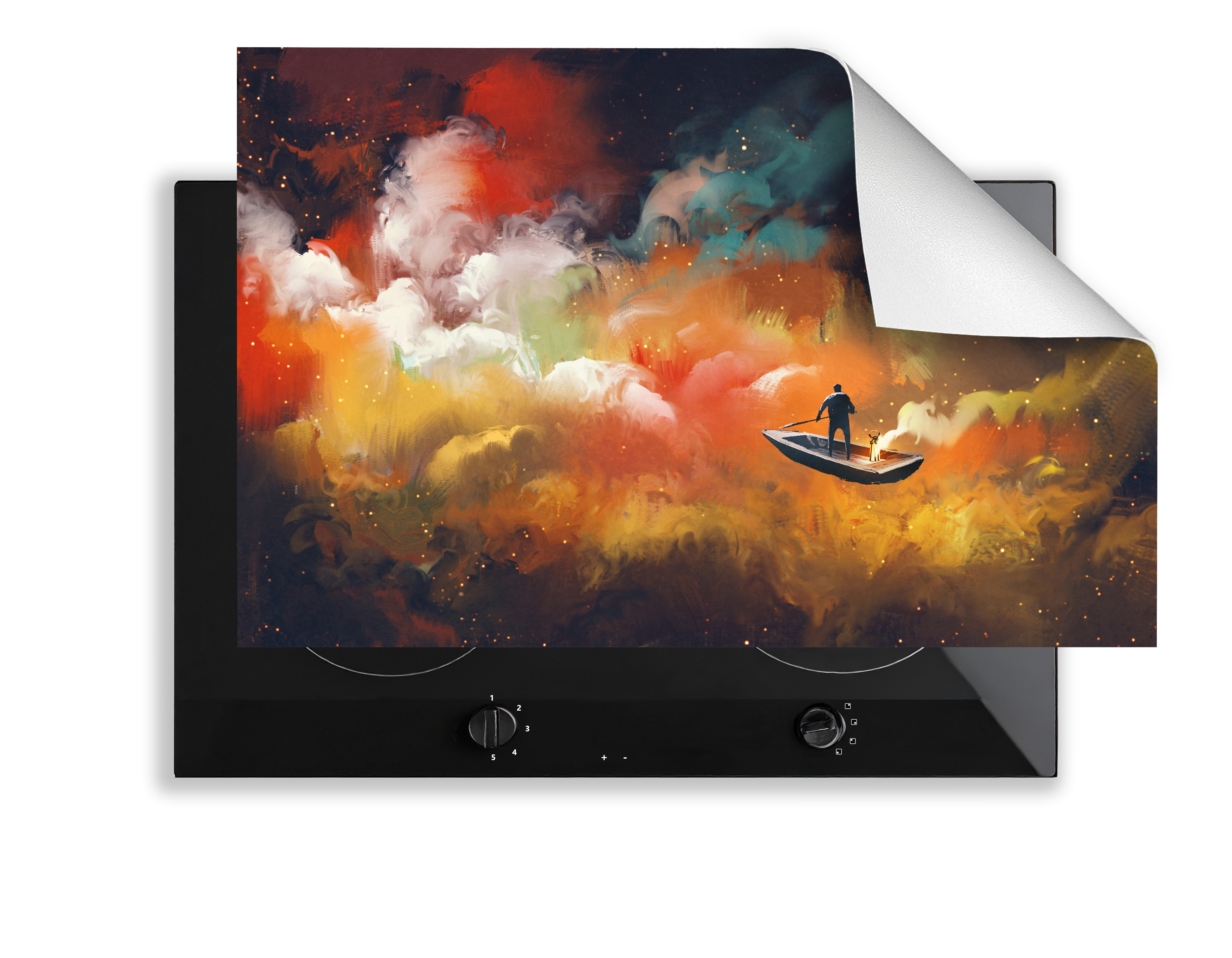 Concept Crystal Induction Hob Cover Mat 80x52cm – 3mm Thick PVC Cooker Top Protector – Decorative Water?Resistant Hob Cover with Modern Designs for Induction & Electric Hobs : Sailing through the Dreams