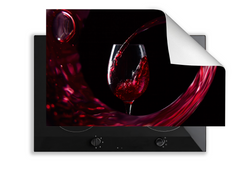 Concept Crystal Induction Hob Cover Mat 80x52cm – 3mm Thick PVC Cooker Top Protector – Decorative Water?Resistant Hob Cover with Modern Designs for Induction & Electric Hobs : Red Wine