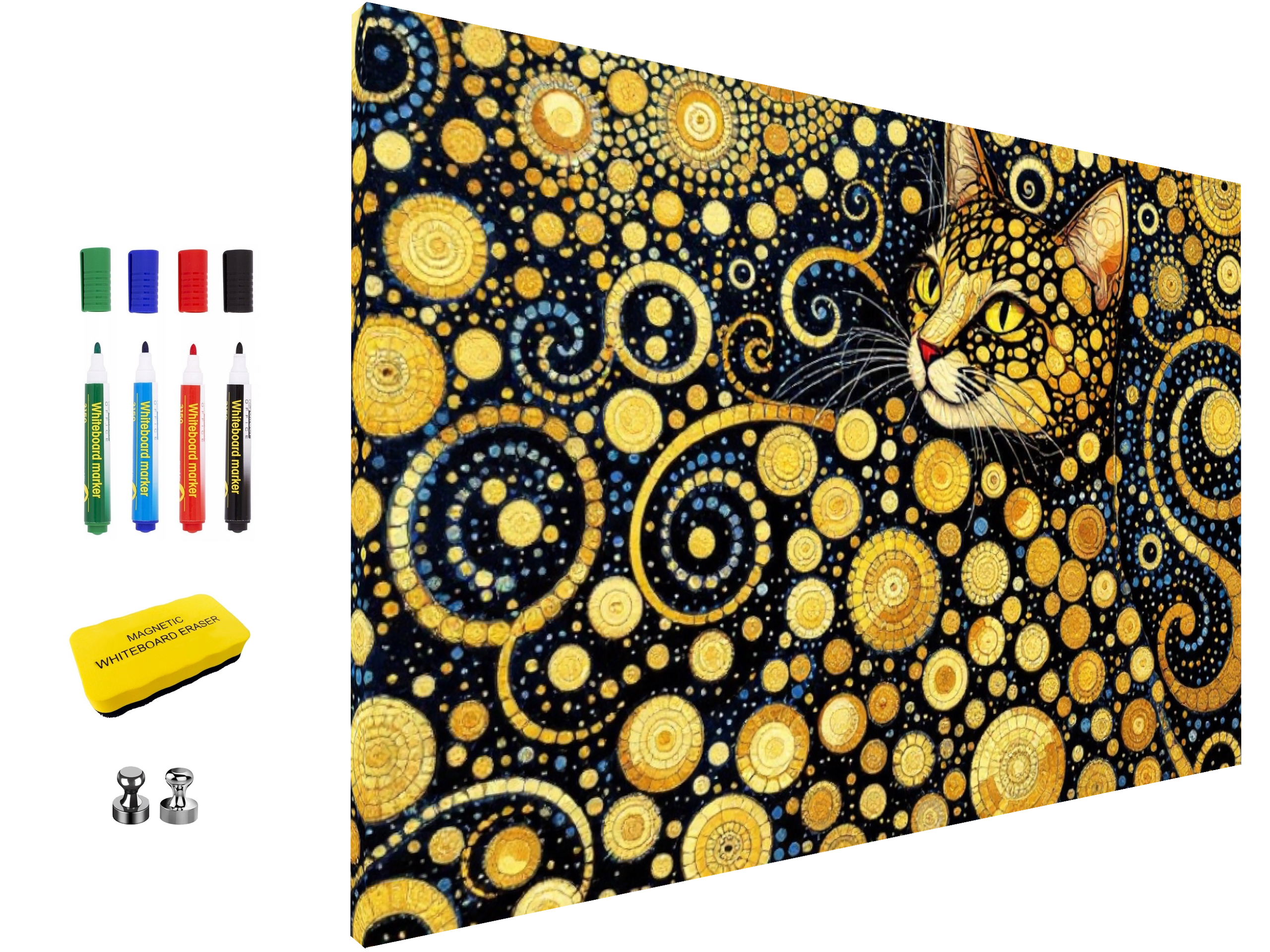 Magnetic Metal Board – Dry-Erase Wall Board & Strong Magnet Bulletin Board for Offices, Homes & Classrooms – Modern & Durable Wall Organizer : Coin cat