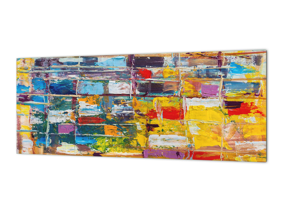 Contemporary glass kitchen panel - Wide format wall backsplash BBS30 w/wo magnetic properties : Art. Series : Abstract art background