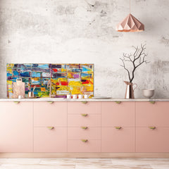 Contemporary glass kitchen panel - Wide format wall backsplash BBS30 w/wo magnetic properties : Art. Series : Abstract art background