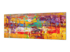 Contemporary glass kitchen panel - Wide format wall backsplash BBS30 w/wo magnetic properties : Art. Series : Abstract art background 2