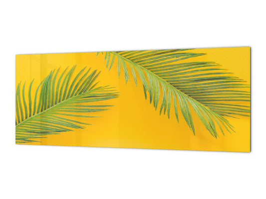 Design glass backsplash - Tempered Glass BBS29 splashback w/wo magnetic properties : Nature Series : Yellow leaves