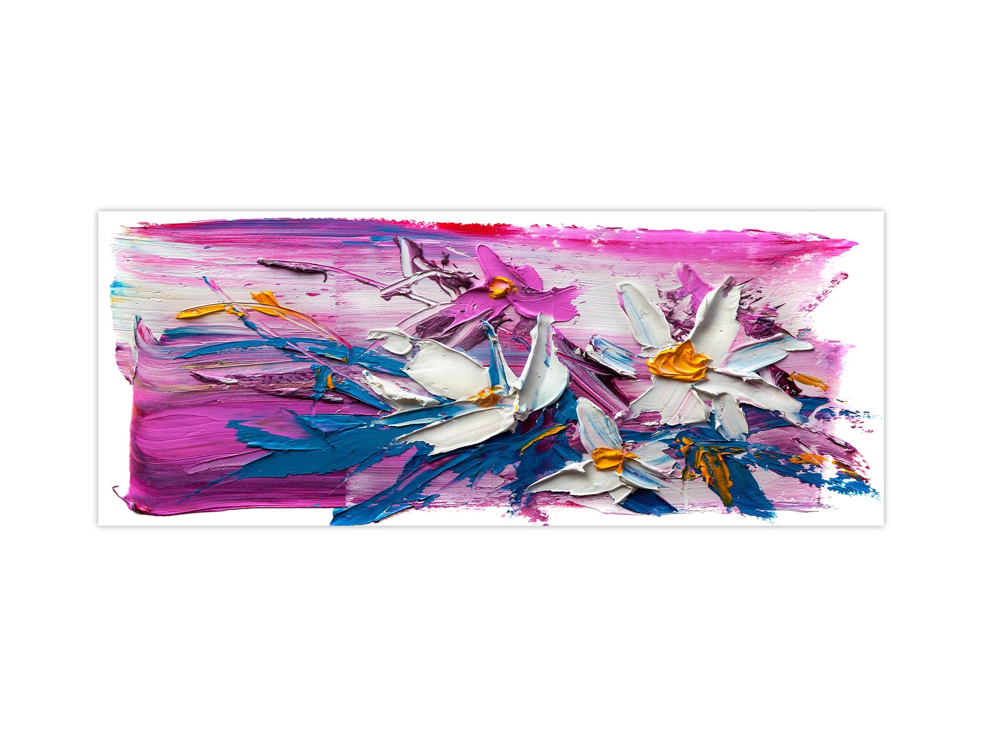 Contemporary glass kitchen panel - Wide format wall backsplash BBS30 w/wo magnetic properties : Art. Series : Bouquet of flowers