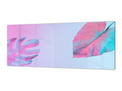 Design glass backsplash - Tempered Glass BBS29 splashback w/wo magnetic properties : Nature Series : Monstera deliciosa 1