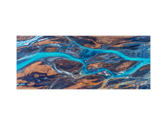 Stilvolle Glasrückwand - Fotoglas-Aufkantung BBS31 mit/ohne magnetische Eigenschaften: Texturserie: Flussadern