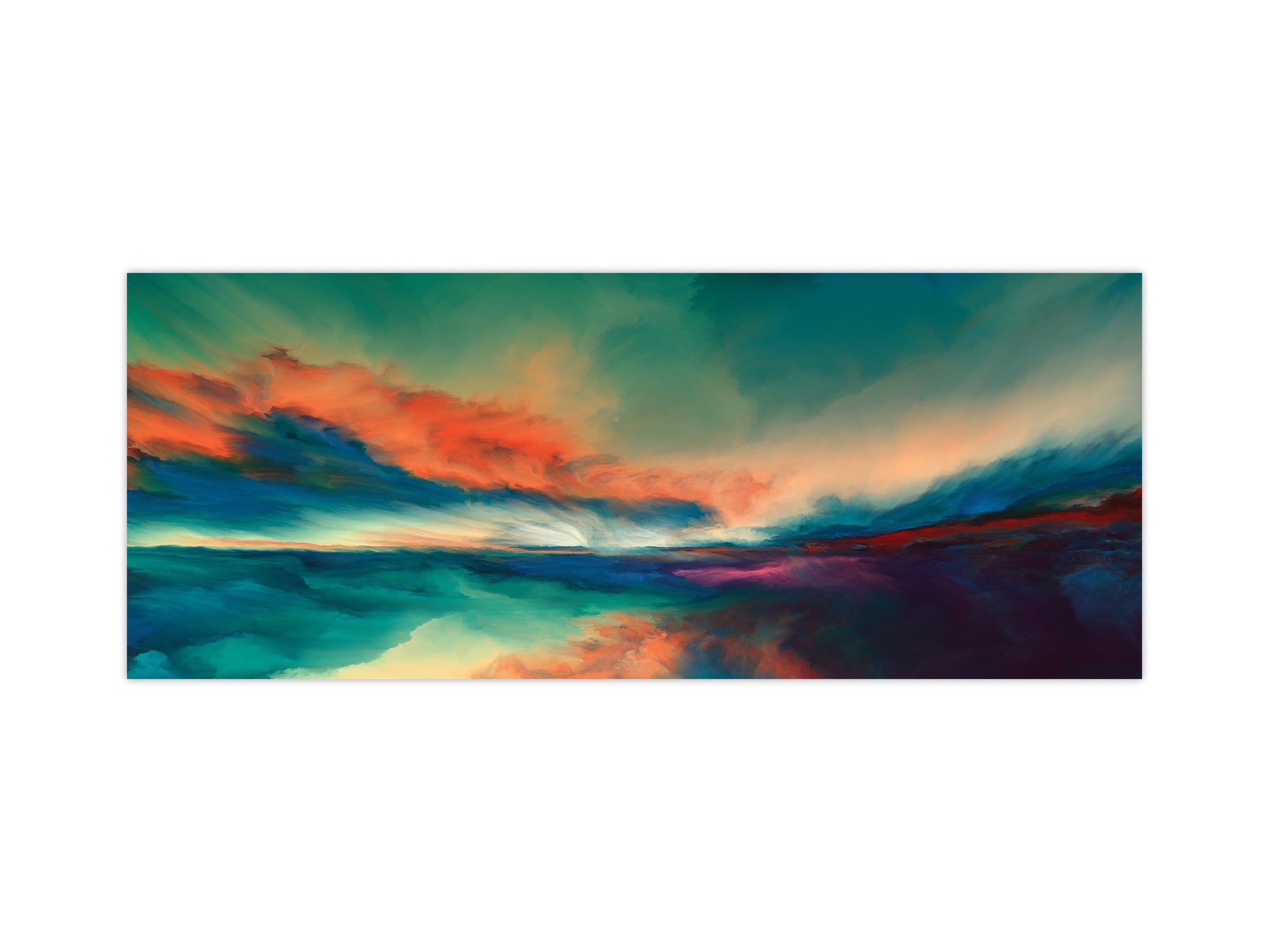 Contemporary glass kitchen panel - Wide format wall backsplash BBS30 w/wo magnetic properties : Art. Series : Colourful sunset