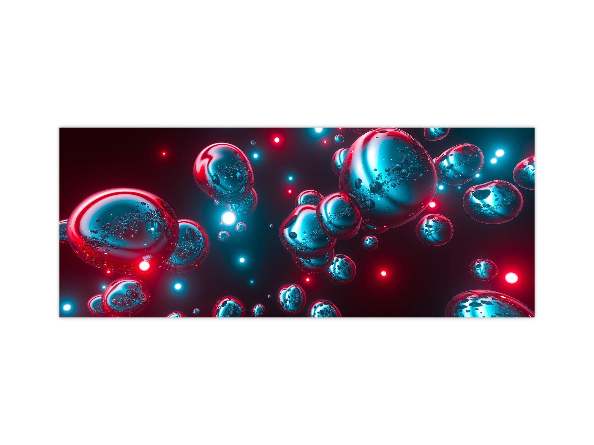 Stylish glass backsplash - Photo glass upstand BBS31 w/wo magnetic properties : Textures series : Holographic bubbles 1