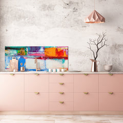 Contemporary glass kitchen panel - Wide format wall backsplash BBS30 w/wo magnetic properties : Art. Series : Abstract art background 5