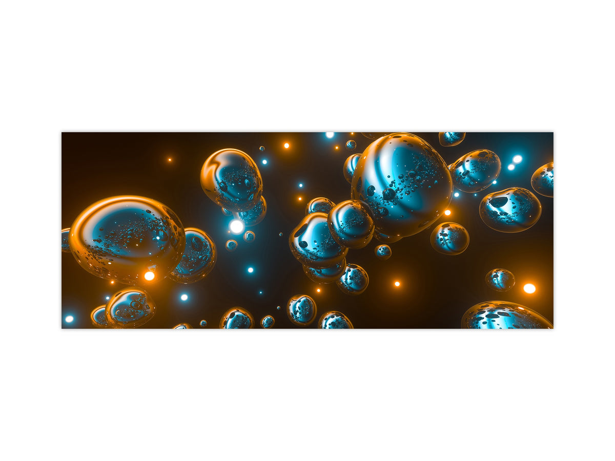 Stylish glass backsplash - Photo glass upstand BBS31 Textures series : Holographic bubbles 2