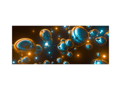 Stylish glass backsplash - Photo glass upstand BBS31 w/wo magnetic properties : Textures series : Holographic bubbles 2