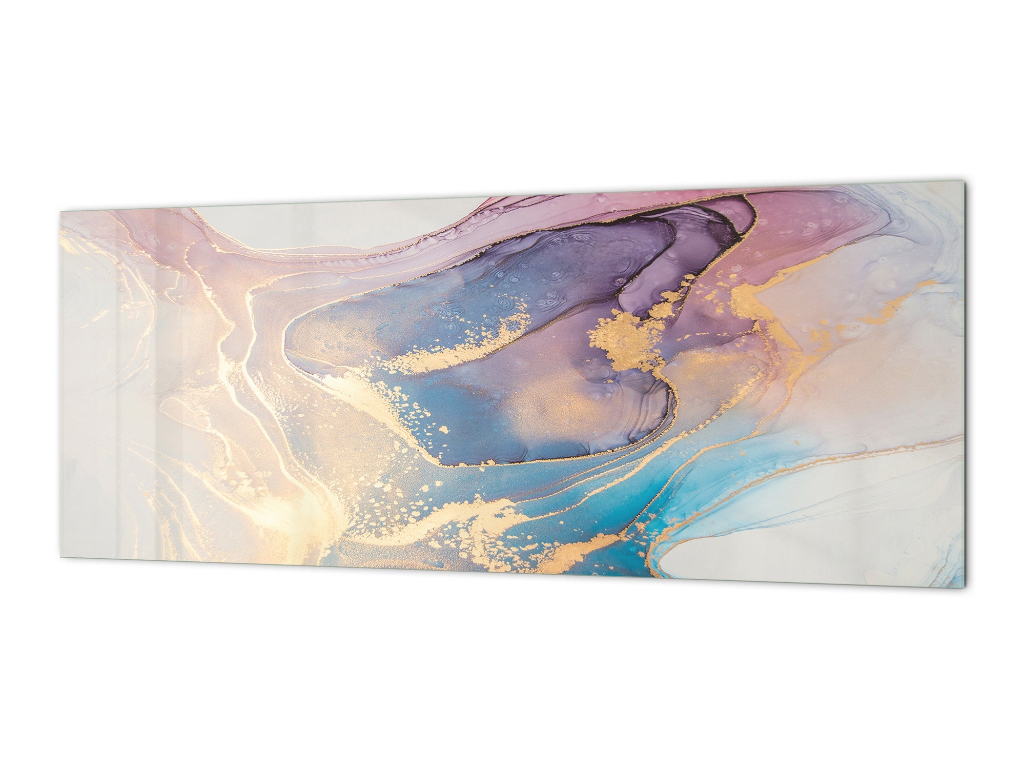 Contemporary glass kitchen panel - Wide format wall backsplash BBS30 w/wo magnetic properties : Art. Series : Liquid colours 1