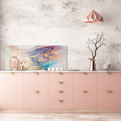 Contemporary glass kitchen panel - Wide format wall backsplash BBS30 w/wo magnetic properties : Art. Series : Liquid colours 1
